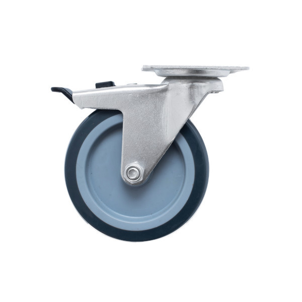 Rueda giratoria ø 10 cm con pletina y freno