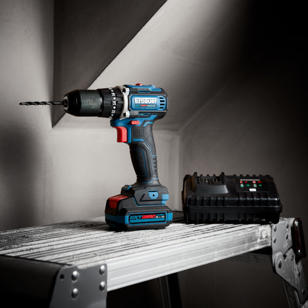 Taladro percutor 12V brushless batería 3Ah Erbauer