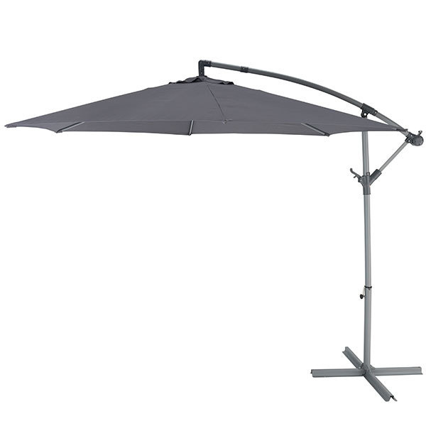 Parasol excéntrico Malta gris 253xø298cm