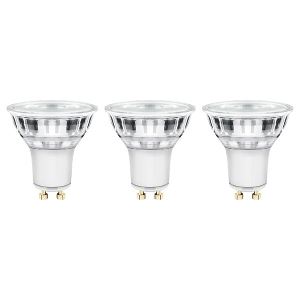 Pack de 3 bombillas led gu10 345lm cristal 3,6w luz neutra