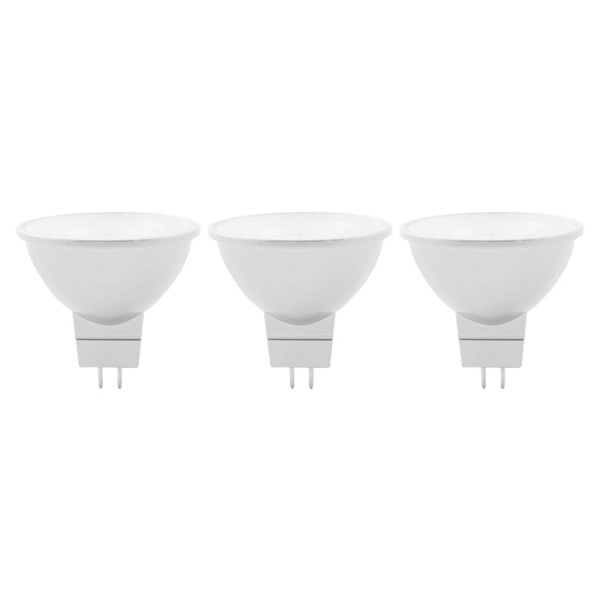 Pack de 3 bombillas led mr16 gu5.3 345lm 3,4w luz cálida