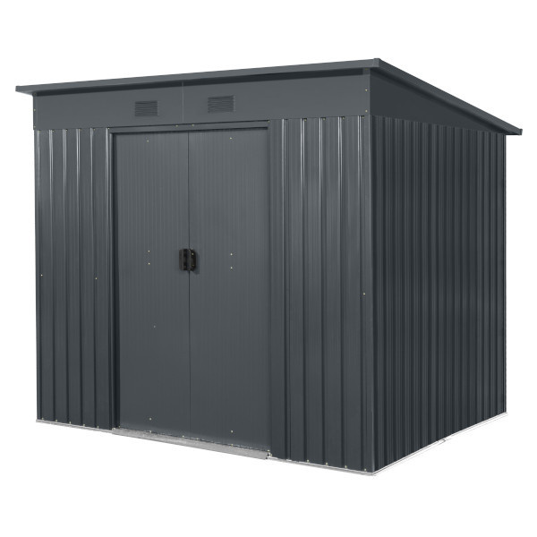 Caseta de metal gris antracita 199x238x193 cm de 4,05 m² Blooma