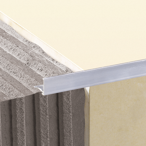 Perfil borde recto aluminio cromado 10 mm Brenner