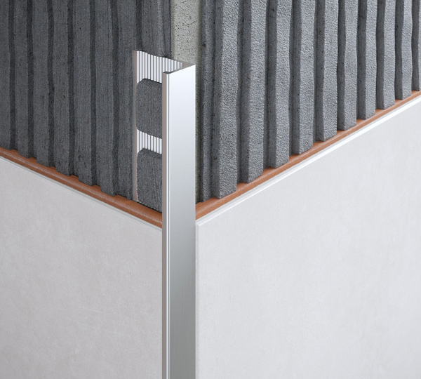 Perfil borde recto aluminio mate 12,5 mm Brenner