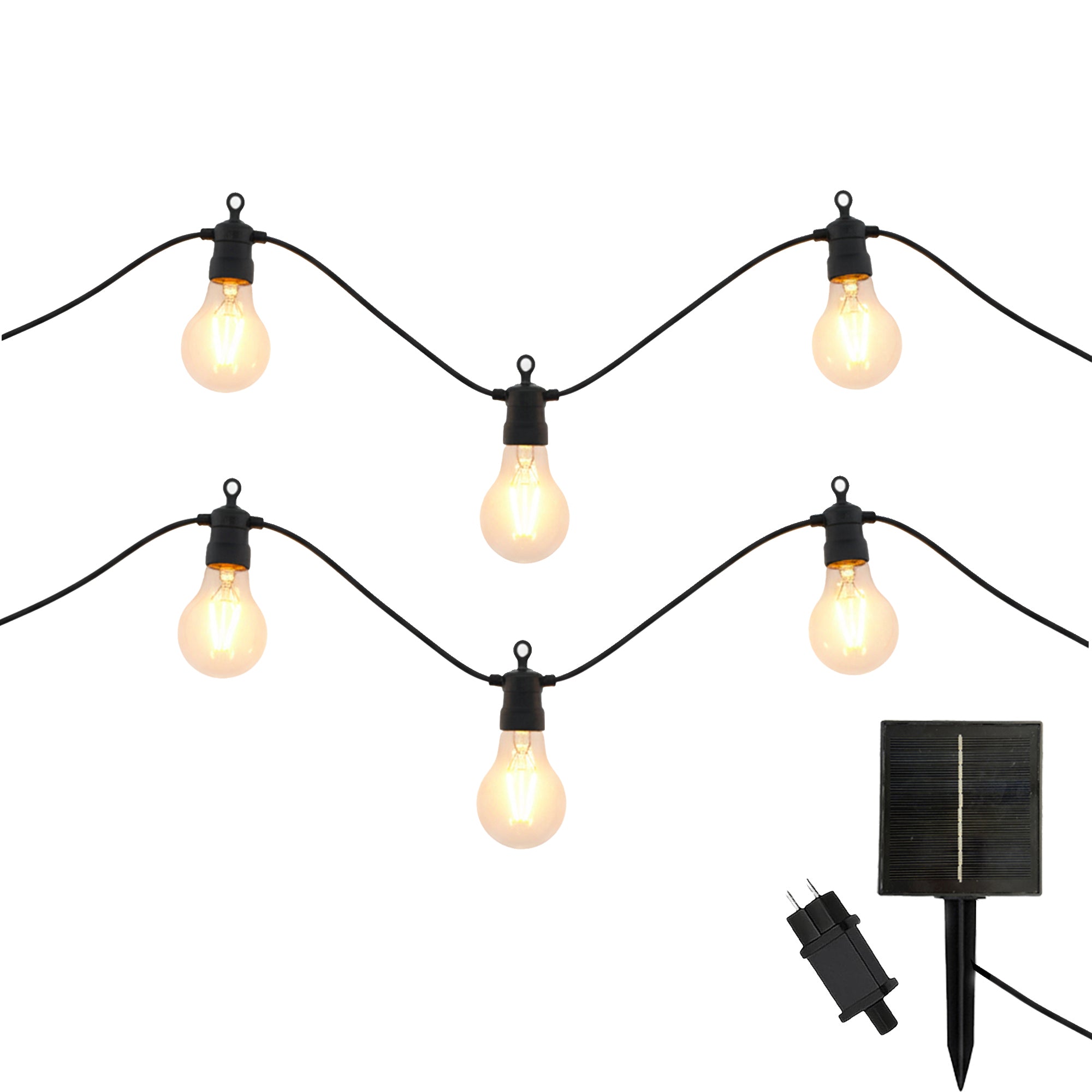Juego de 2 luces solares de cadena 15m party max
