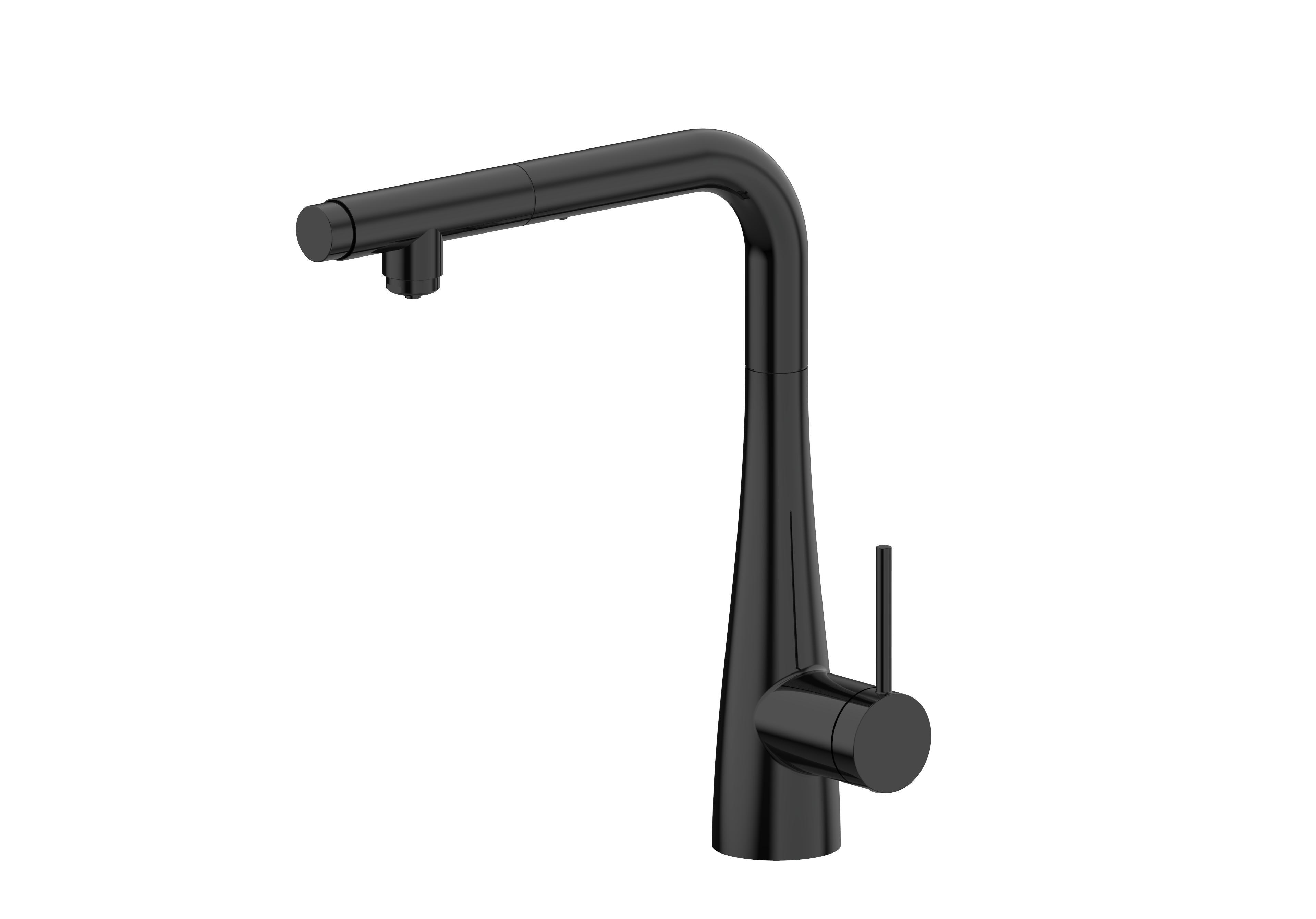 Grifo osmosis 2 vias monomando de cocina con teLEDucha extraíble negro mate