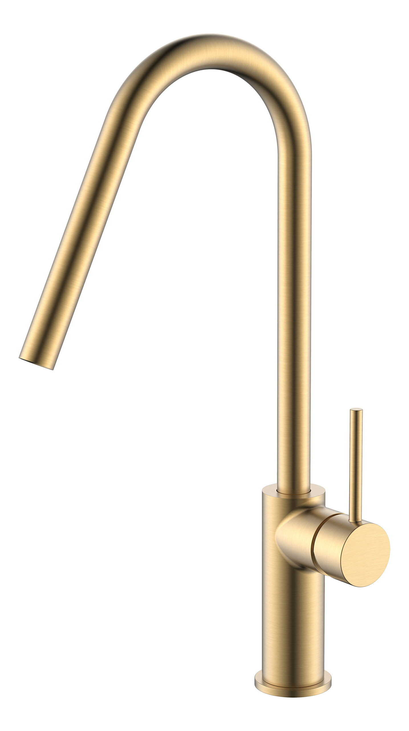 Grifo de cocina monomando - grifo elegante para cocina oro cepillado