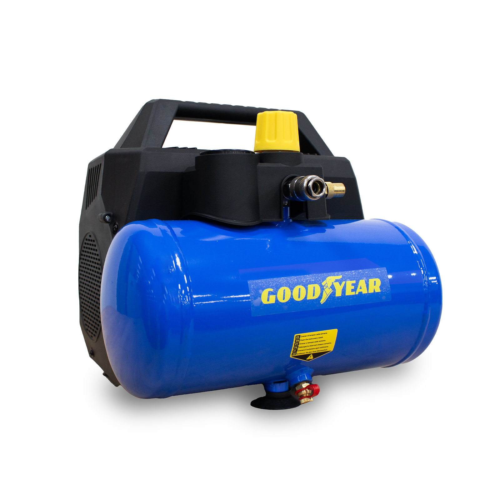 Goodyear - compresor de 6 litros sin aceite. 210 litros/minuto