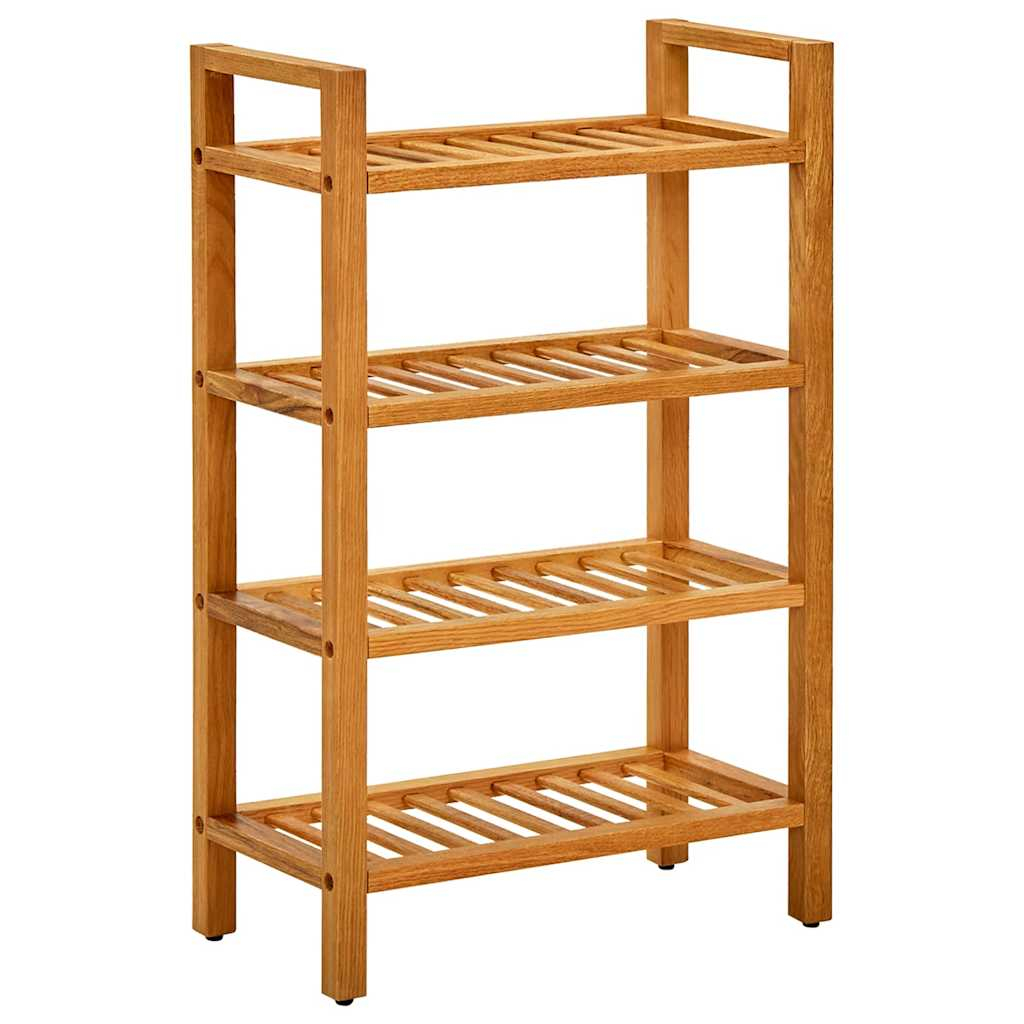 vidaXL zapatero con 4 estantes madera maciza de roble 50x27x80 cm
