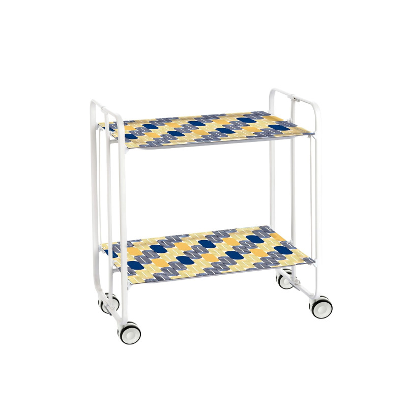 Carrito auxiliar con ruedas bauhaus armazón metálico blanco, 2 bandejas