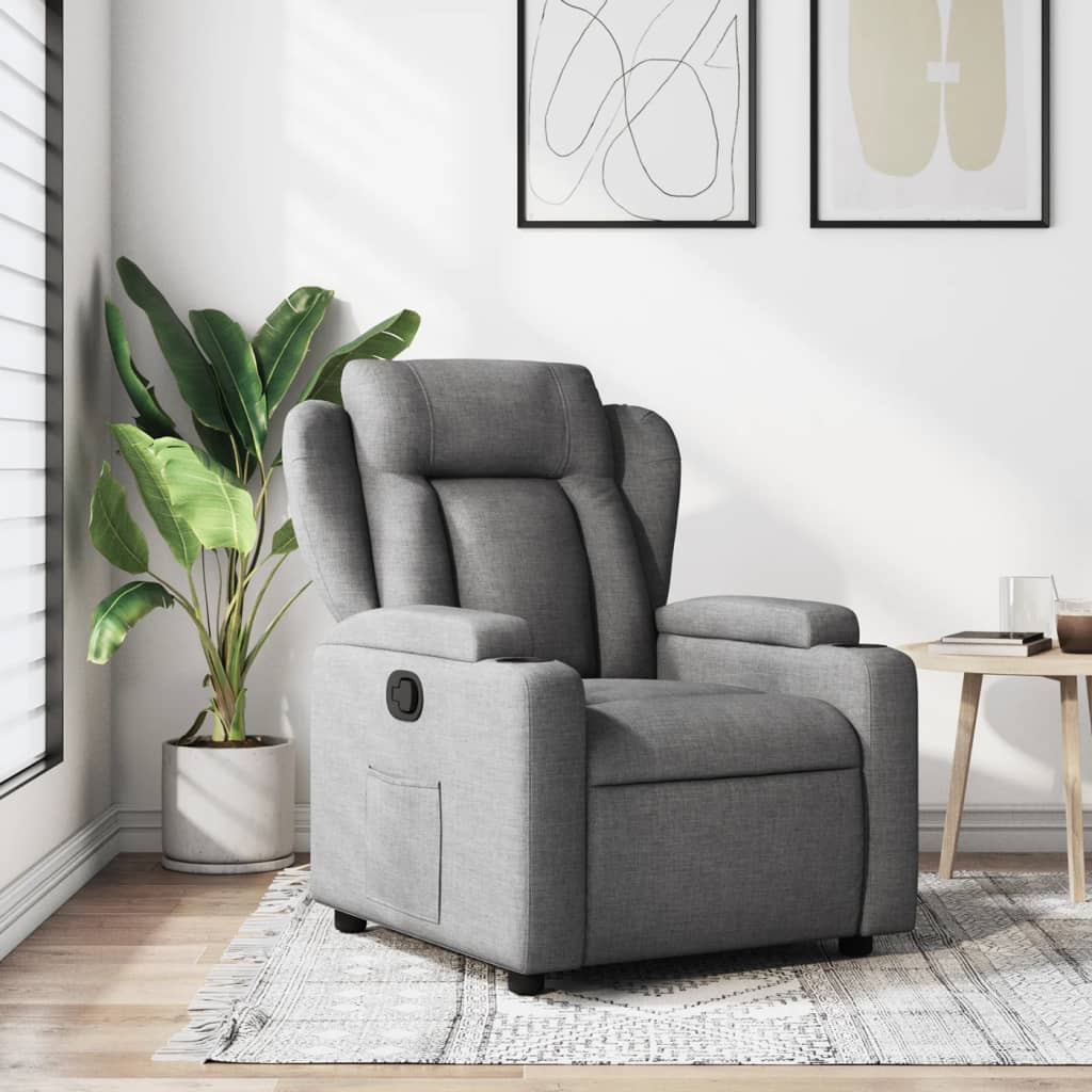 Sillón reclinable de tela gris oscuro qweo7891