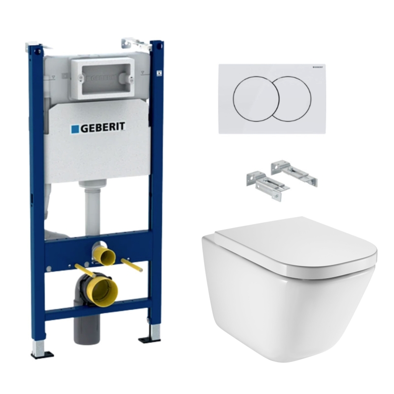 Geberit cisterna y pulsador delta 01 blanco br + inodoro roca the gap