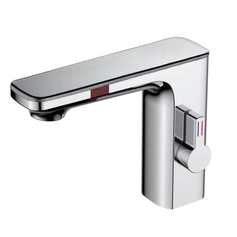 Grifo de lavabo con sensor y pantalla digital - cromo