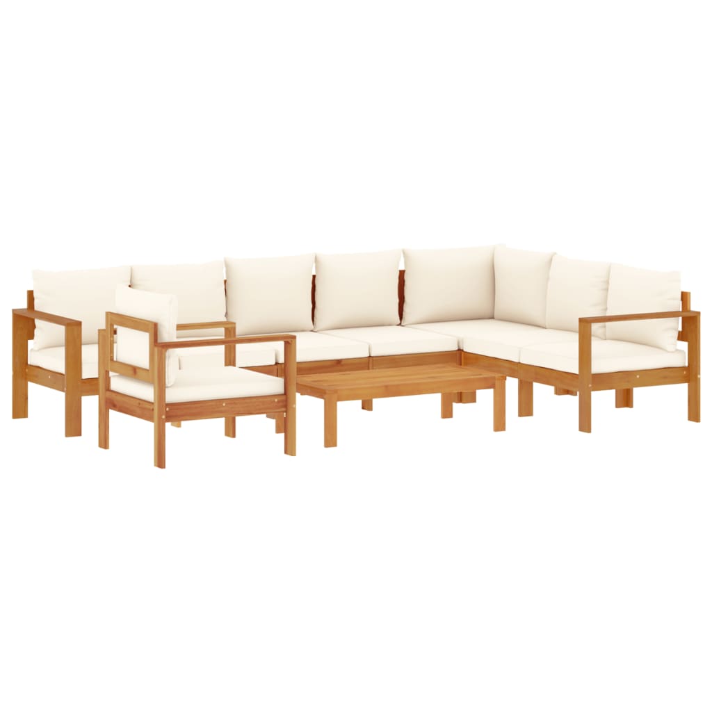 vidaXL set de sofás de jardín con cojines 6 pzas madera maciza acacia