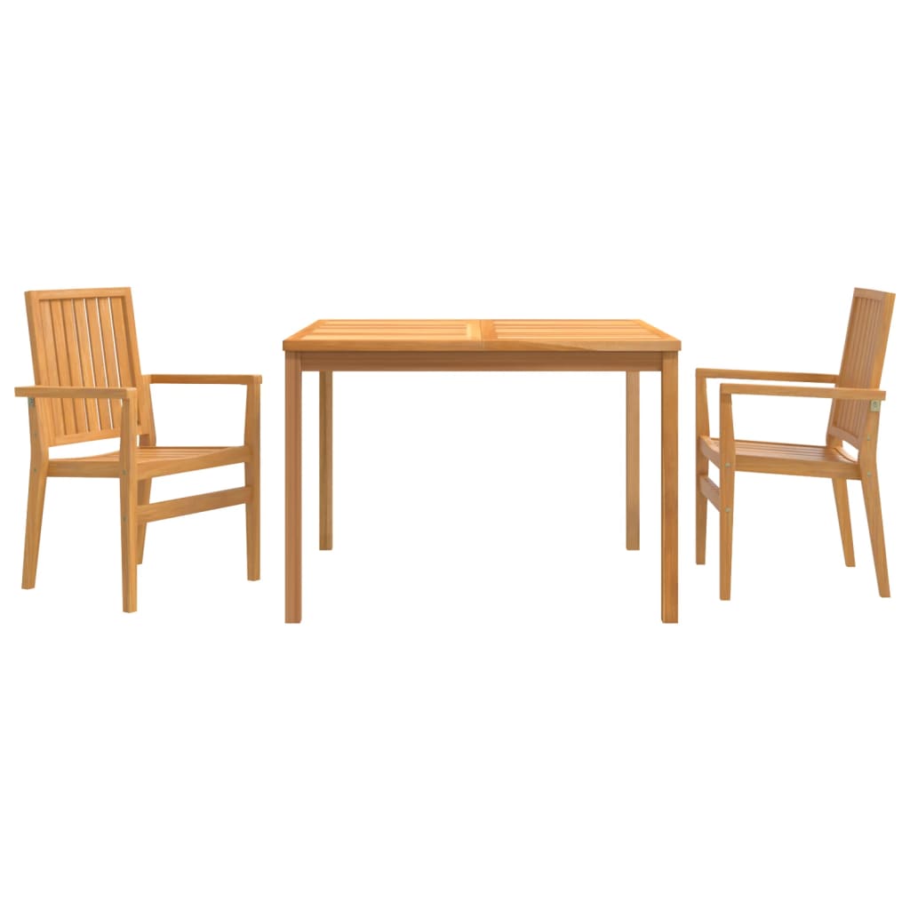 vidaXL juego de comedor para jardín 3 pzas madera maciza de teca