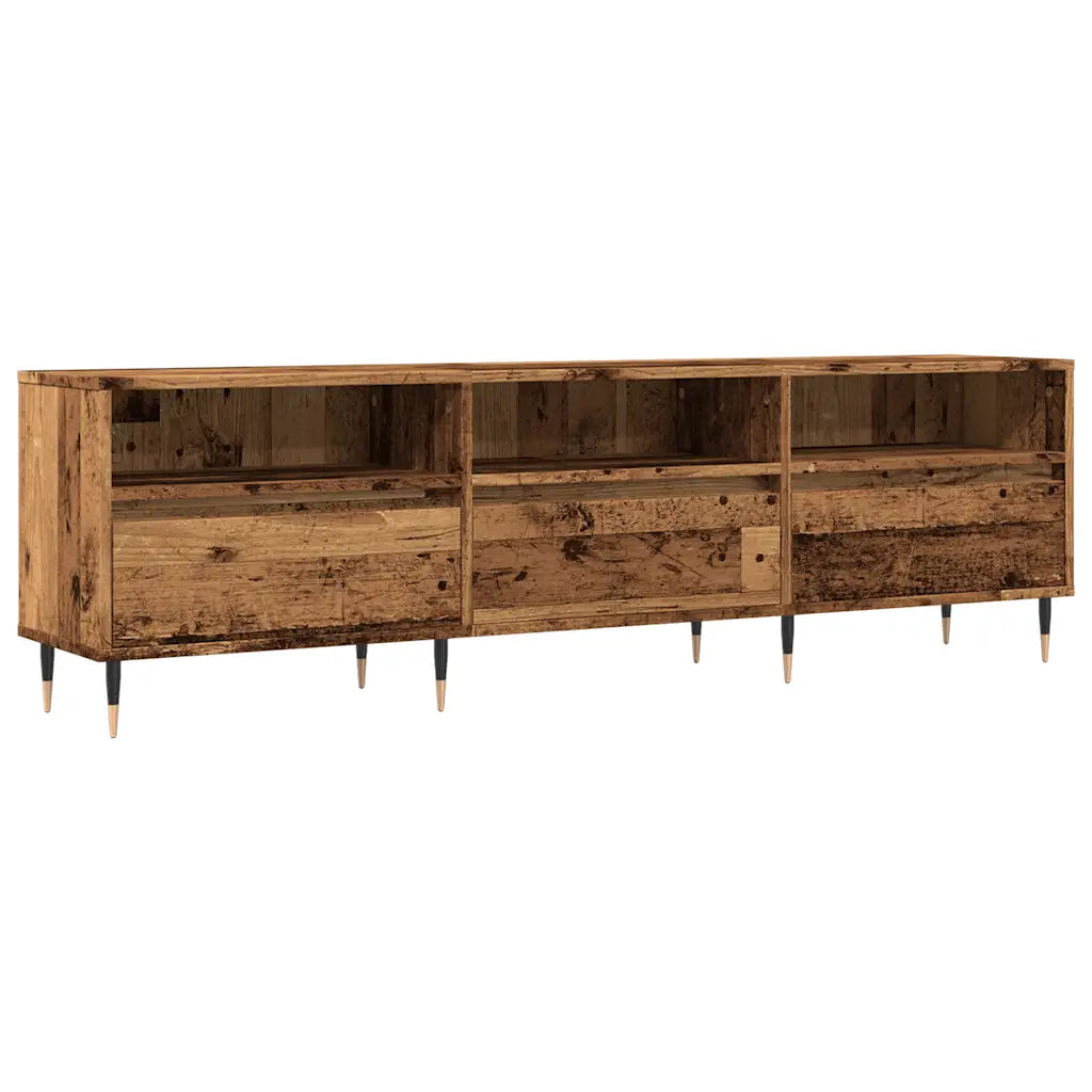 Mueble de tv de madera antigua con amplio espacio