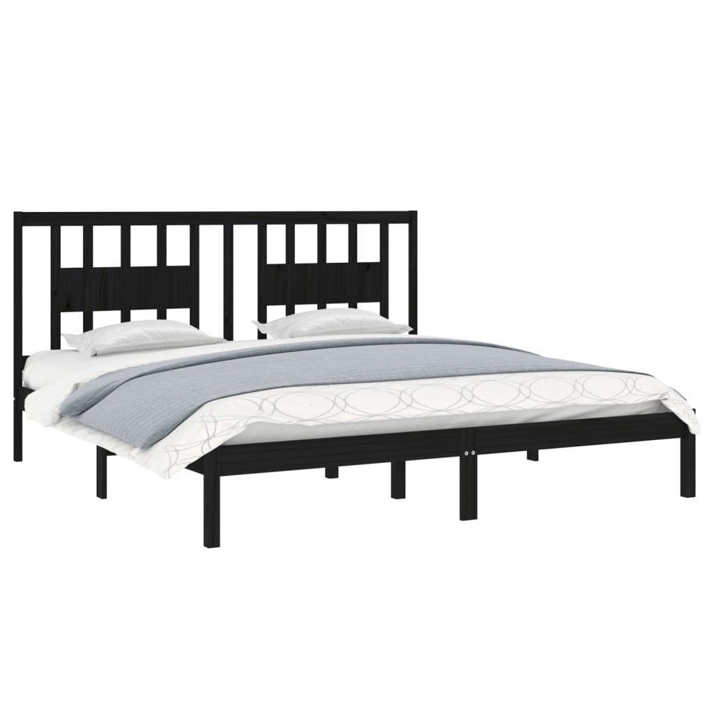 vidaXL estructura de cama de madera maciza de pino negro 200x200 cm