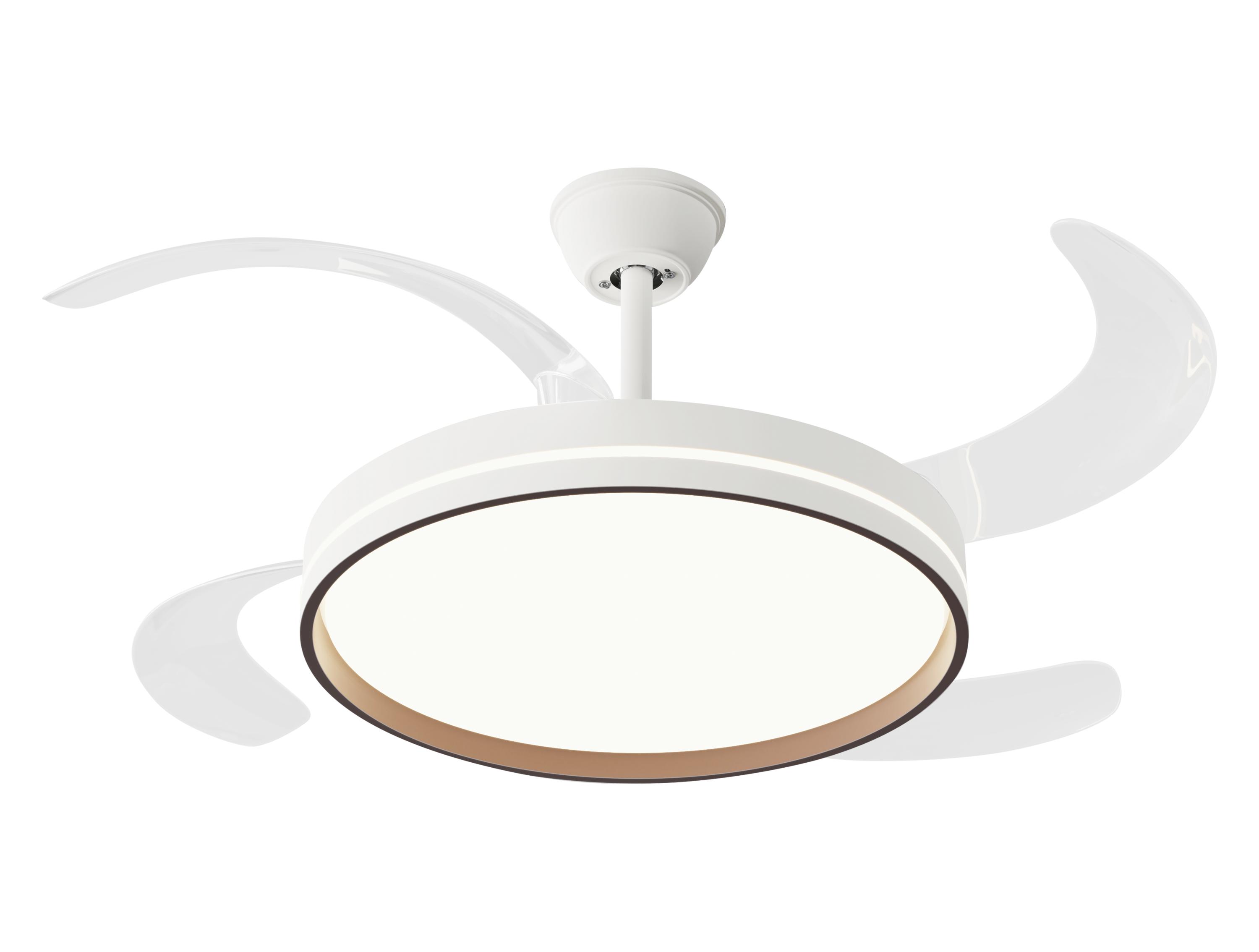 Ventilador de techo retráctil con luz diámetro 122cm color blanco y madera