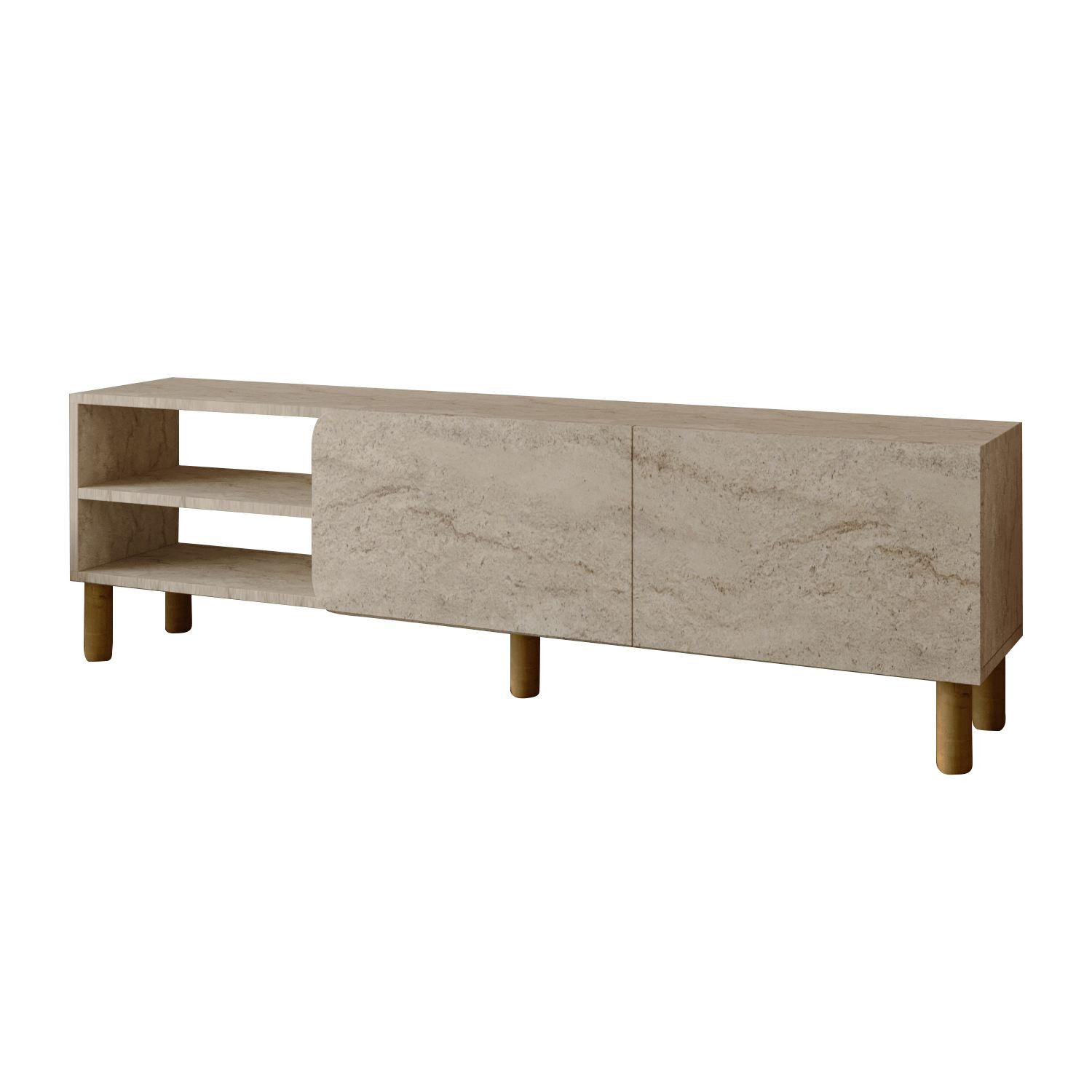 Soporte de tv de madera "river" - 150 x 31 x 48 cm - travertino