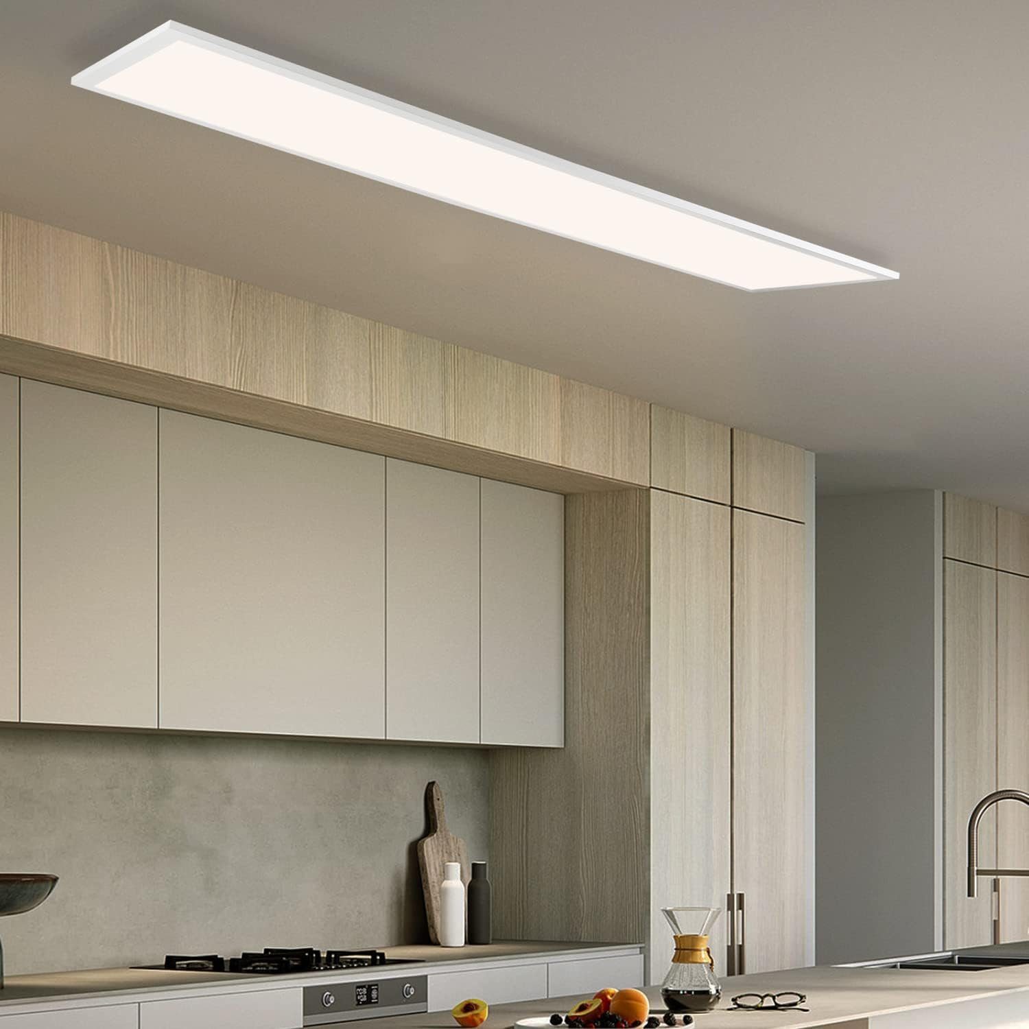 Nettlife plafon de techo LED blanca panel regulable 120x30cm con control