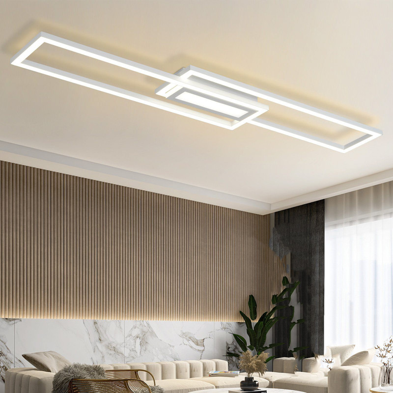 Nettlife plafon LED plafon negra iluminación geométrica moderna