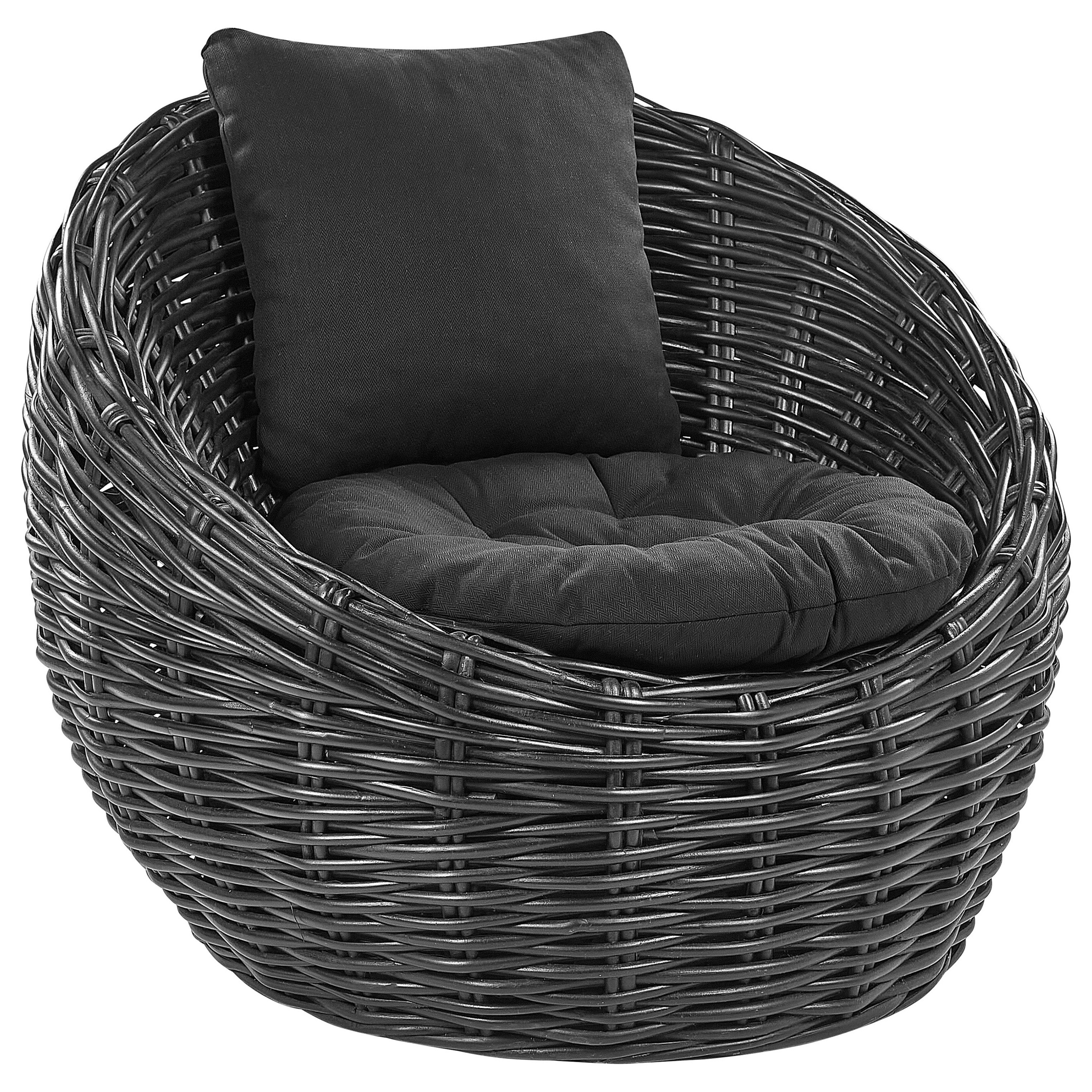 Silla de jardín lerici ratán negro