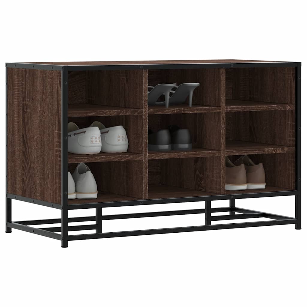 Banco zapatero madera de ingeniería marrón roble 84x40x53,5 cm oif322955