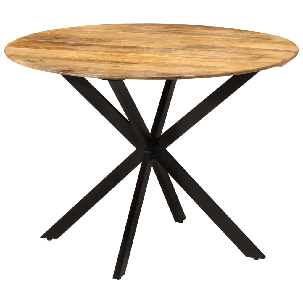 Mesa de comedor madera maciza de mango y acero 110x78 cm oif173749