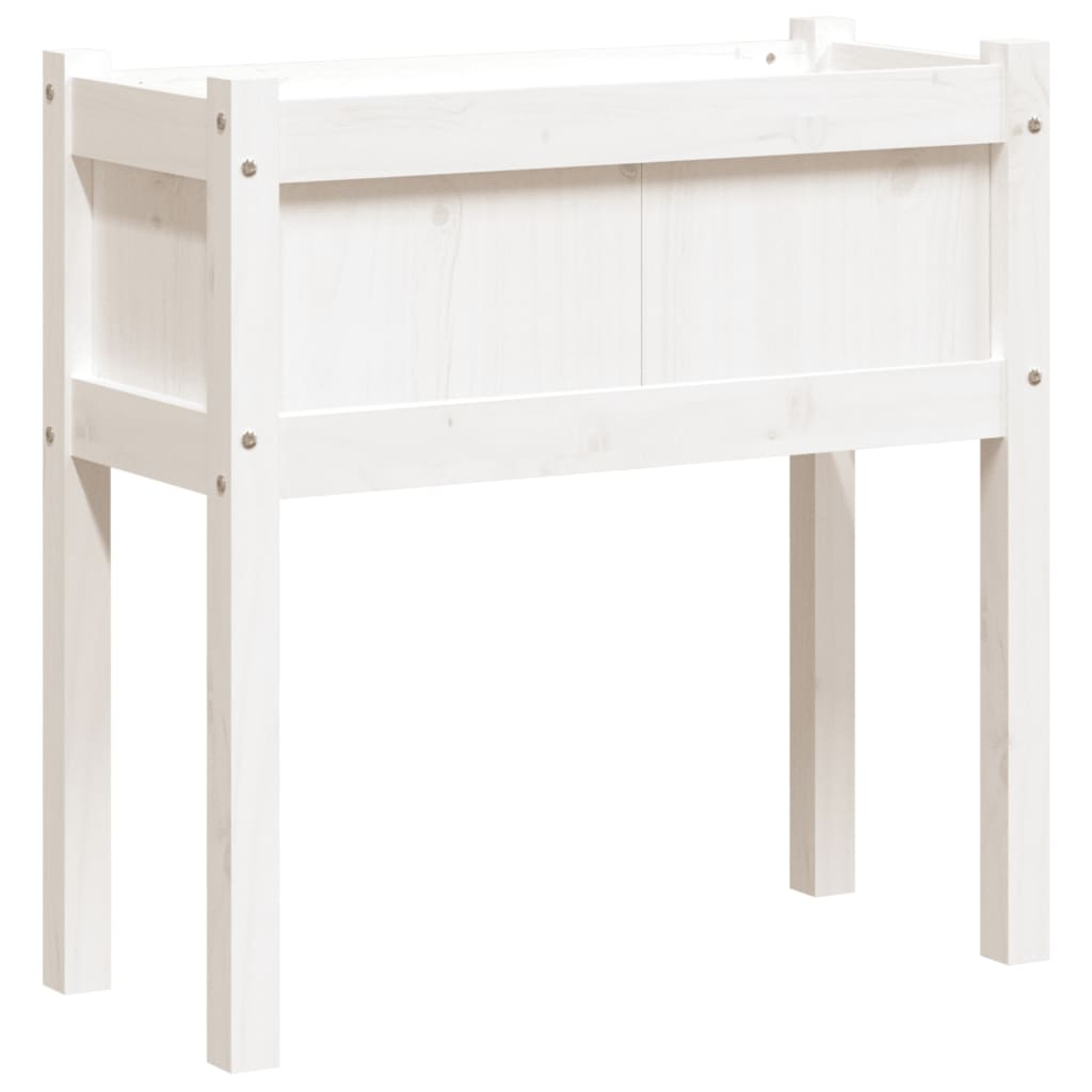 vidaXL jardinera con patas madera maciza de pino blanco 70x31x70 cm