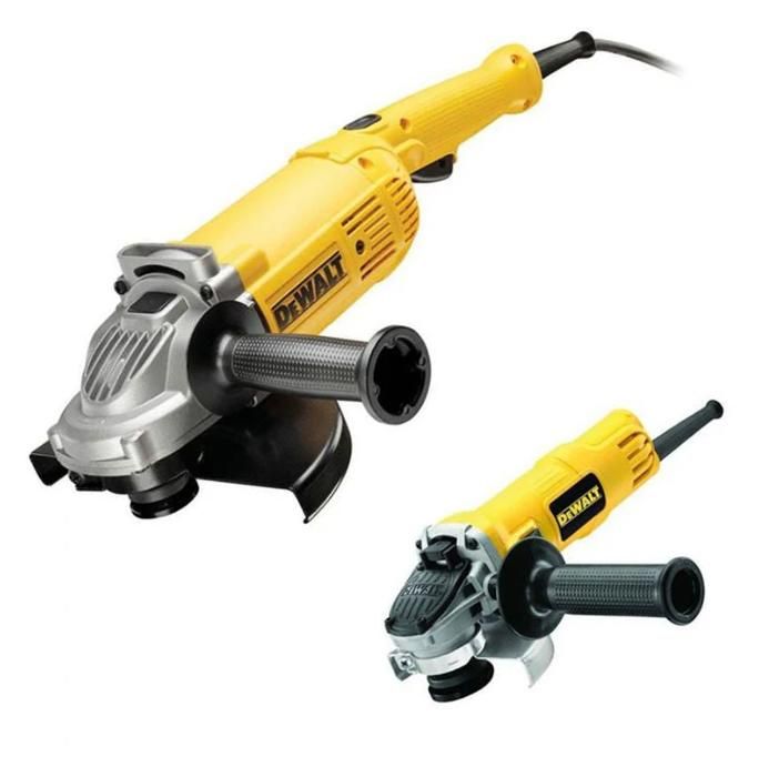 Dúo de amoladoras Dewalt 2200w 230 mm y 900w 125 mm - 2 carcasas de protecc