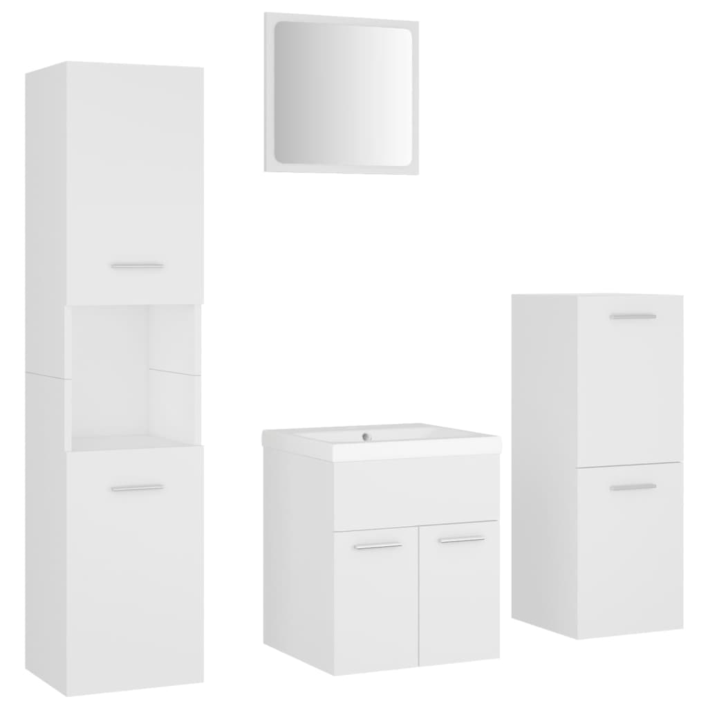 vidaXL juego de muebles de baño madera de ingeniería blanco