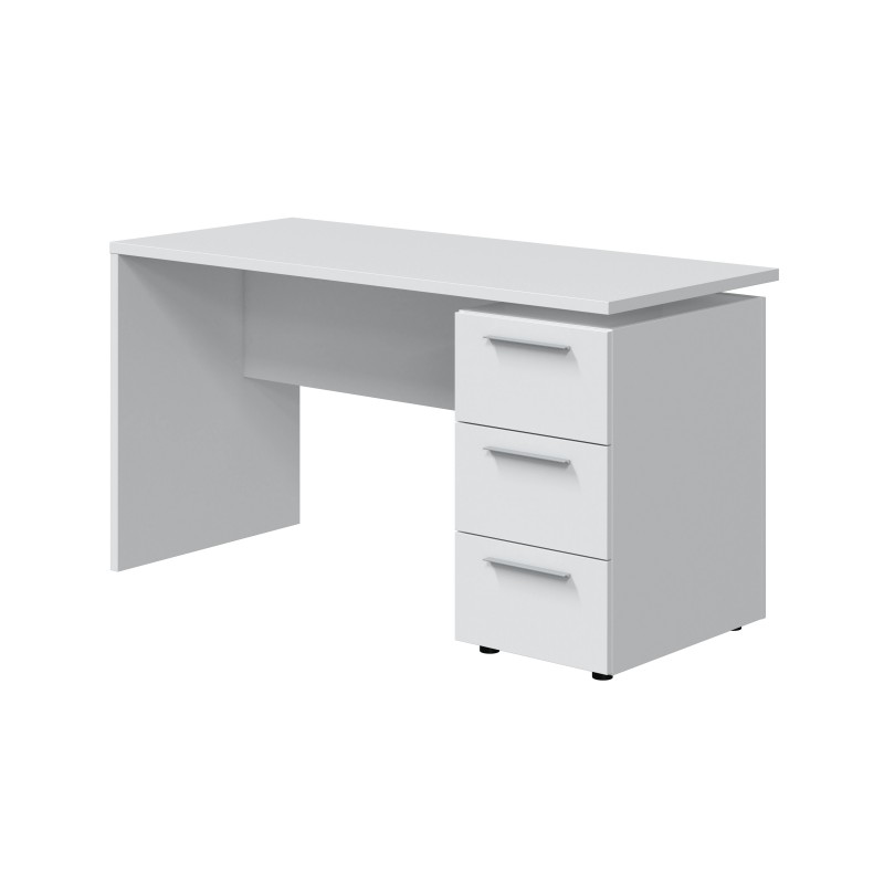 Mesa de escritorio con 3 cajones 138x60 cm stylus blanco artik