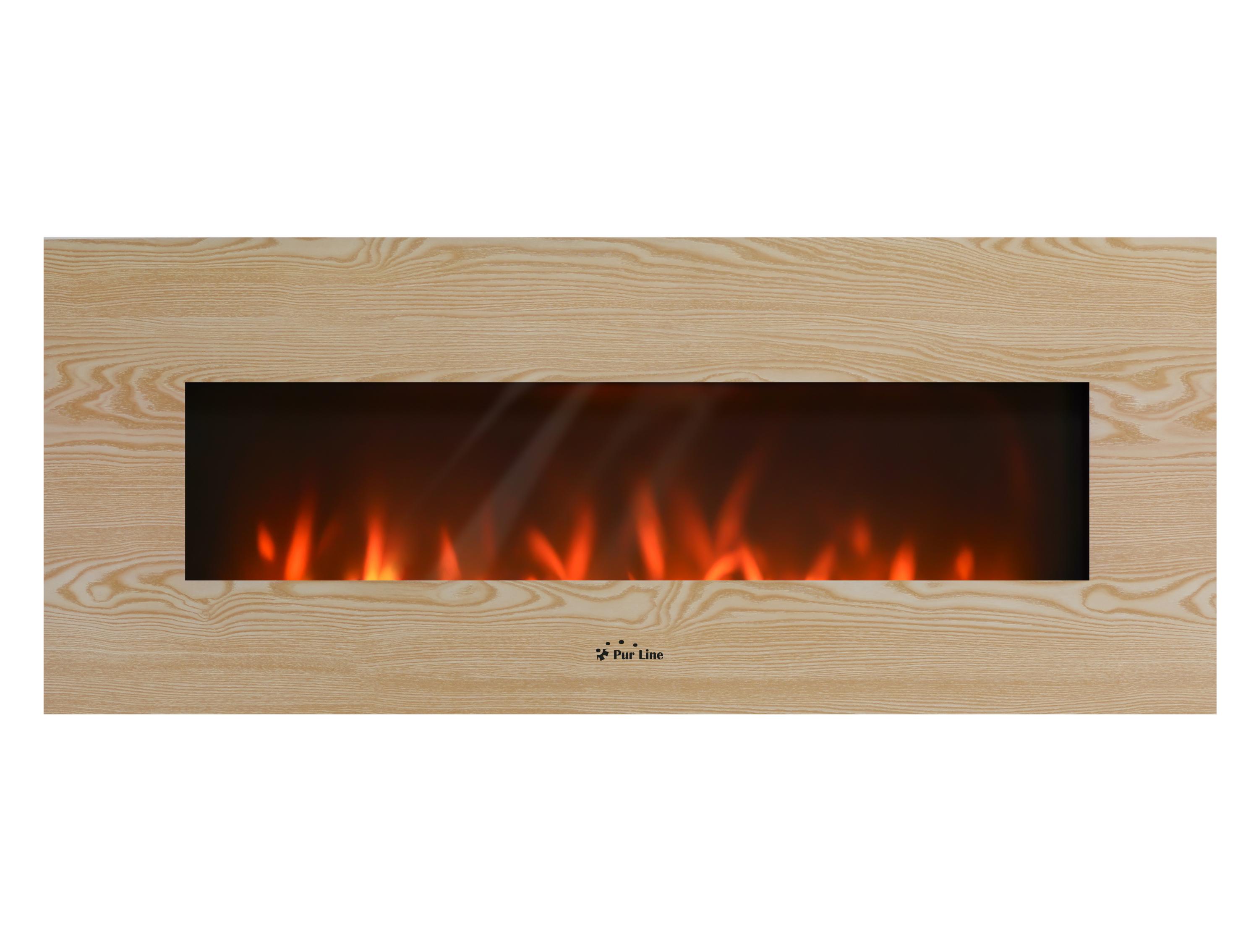 Chimenea eléctrica panorámica con luz LED ambiental y panel frontal mdf