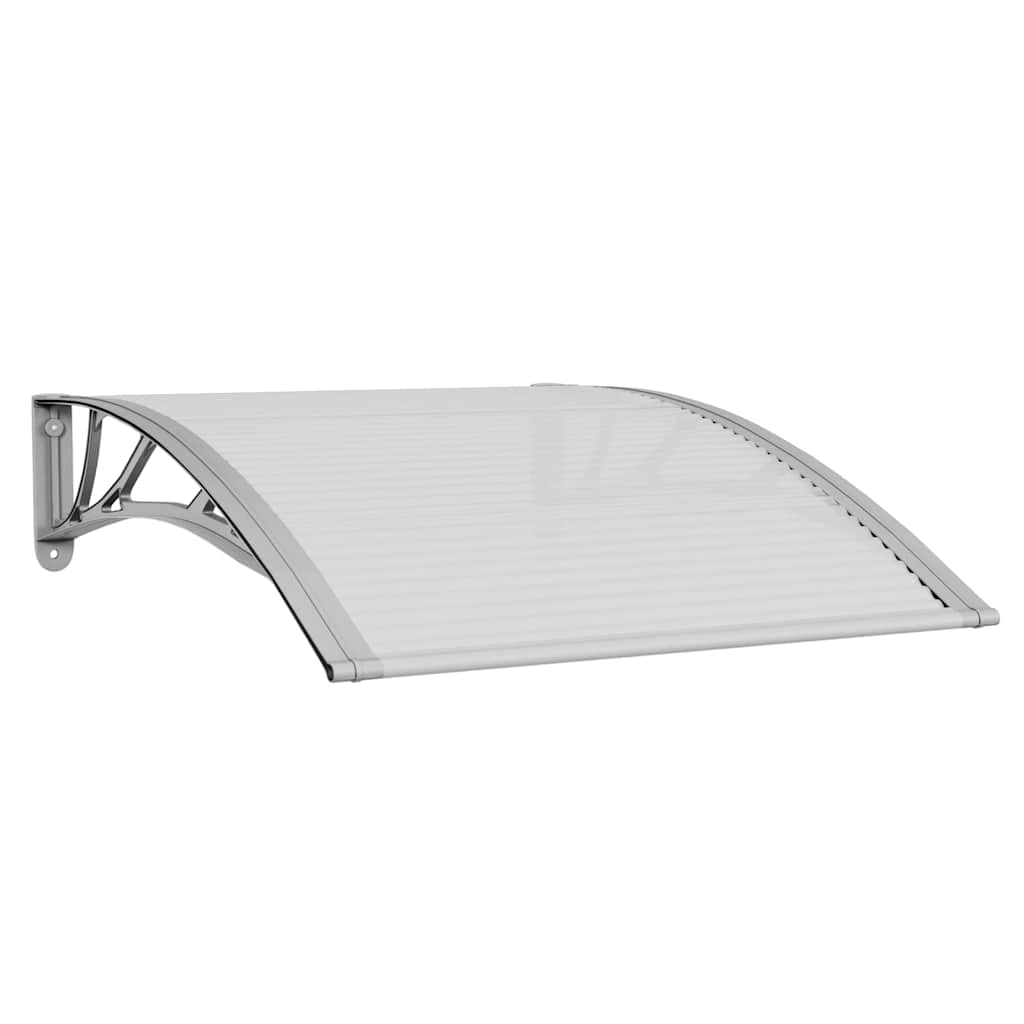 vidaXL marquesina puerta policarbonato gris y transparente 100x75 cm