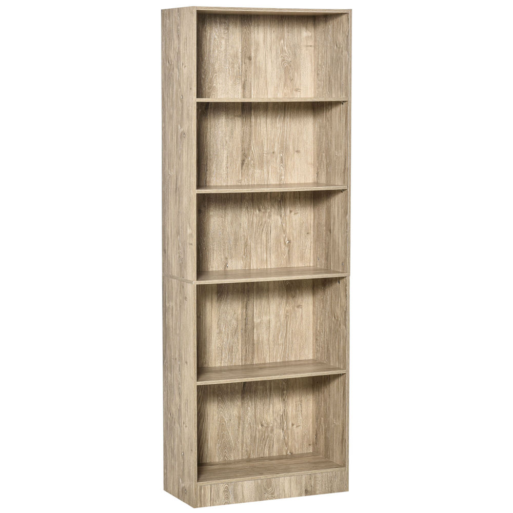 Librería 63x29.5x176 cm color marrón Homcom, oficina - muebles de oficina