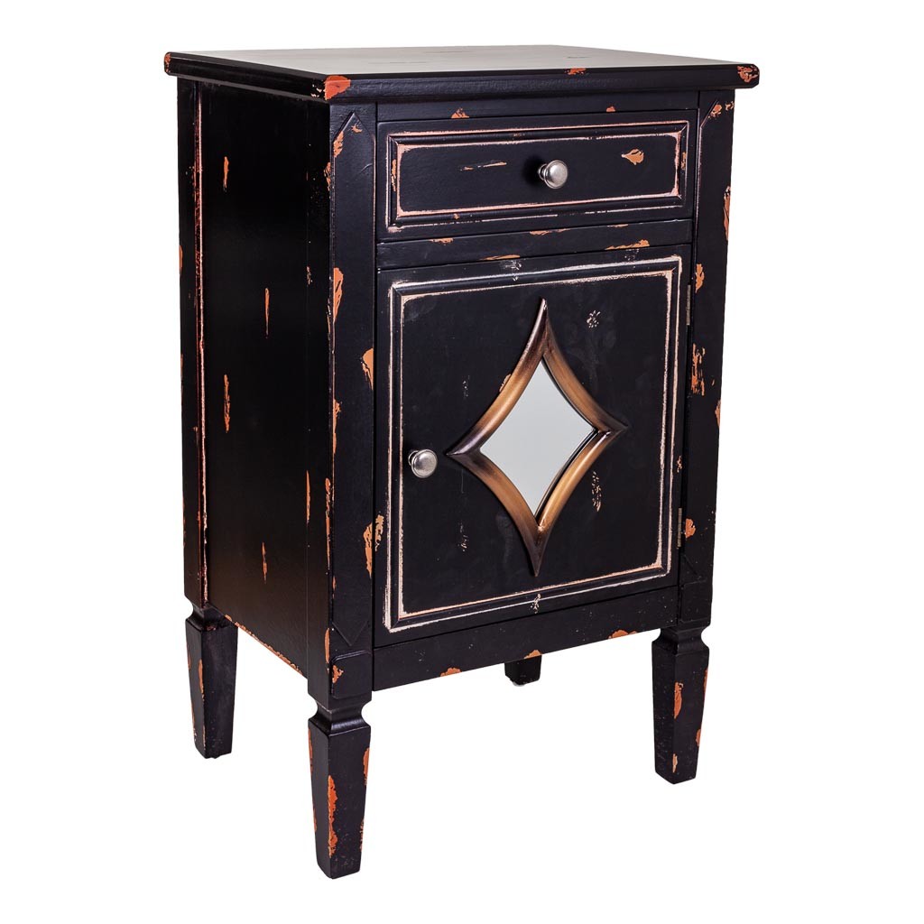 Mesita de madera negro 48x36x76
