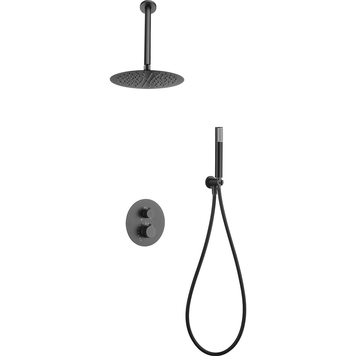 Imex - columna ducha empotrada termostática black gun serie top