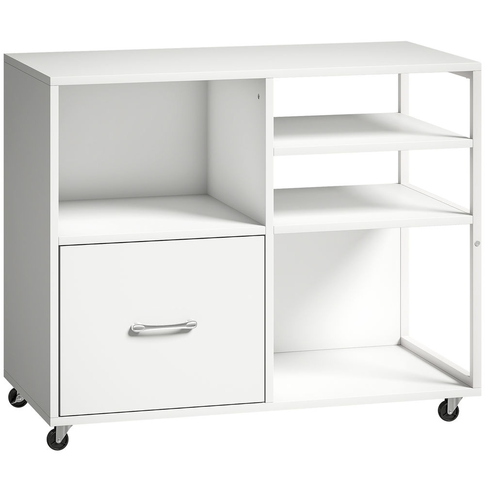 Mueble para impresora 80x40x65.5 cm color blanco Homcom