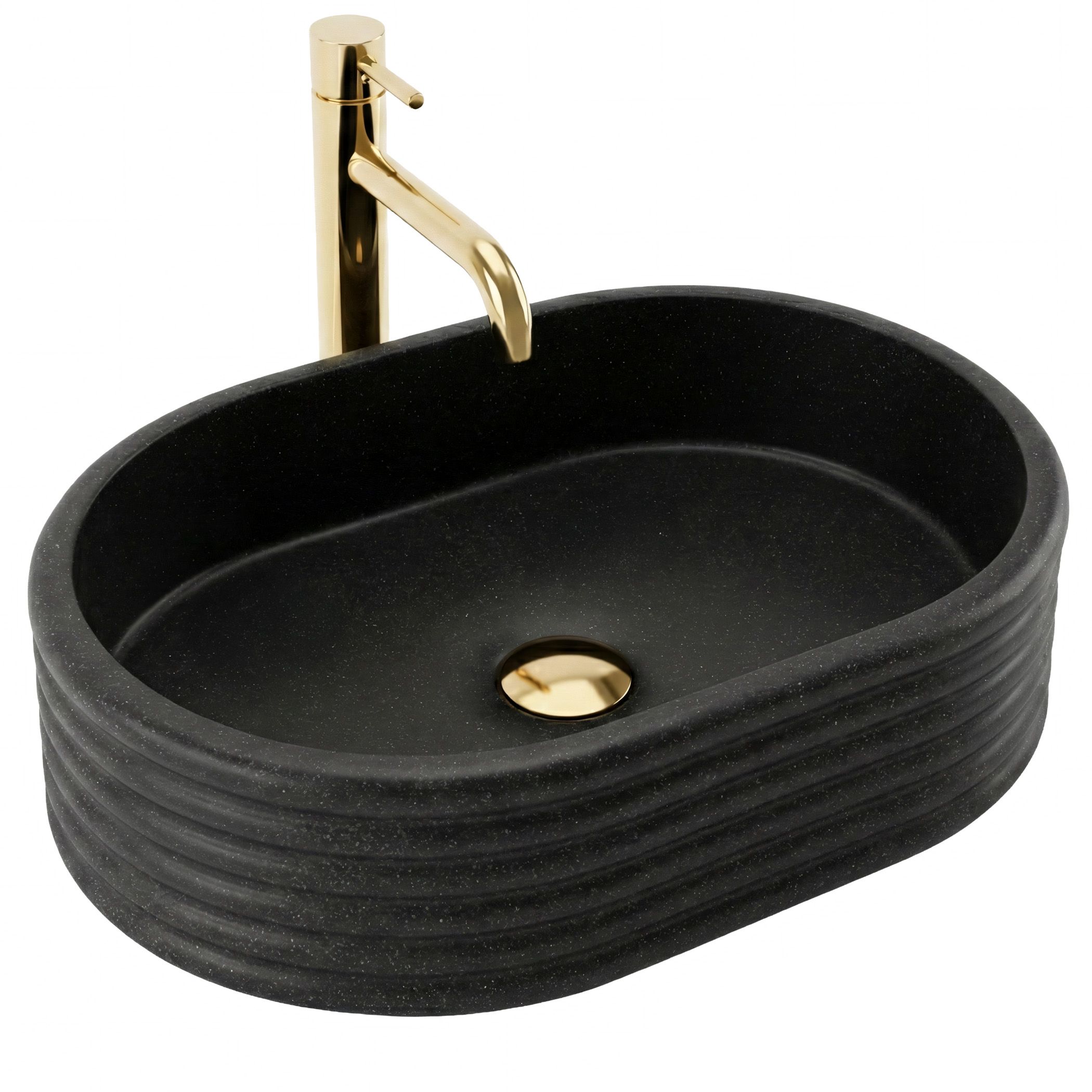 Rea lavabo sobre encimera nicoletta black, 50x36x14 cm