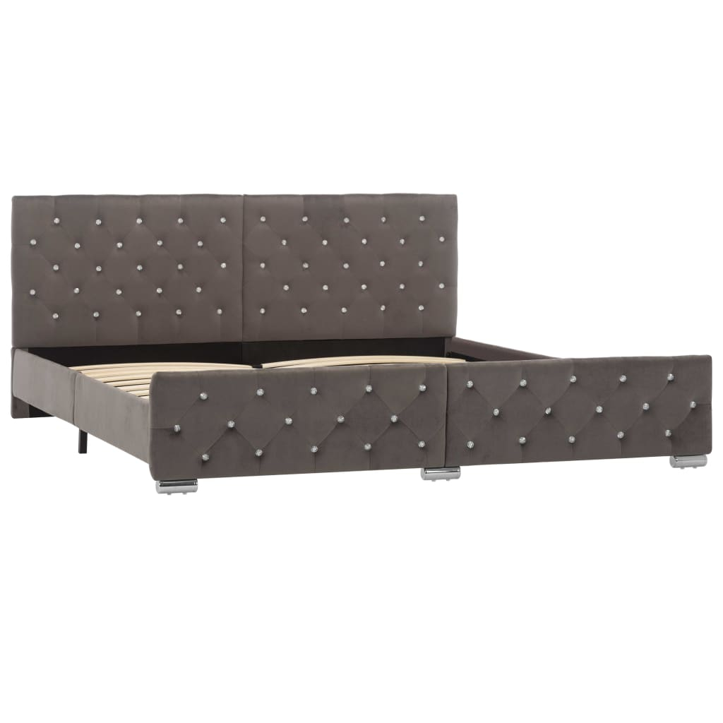 vidaXL estructura de cama sin colchón terciopelo gris 180x200 cm