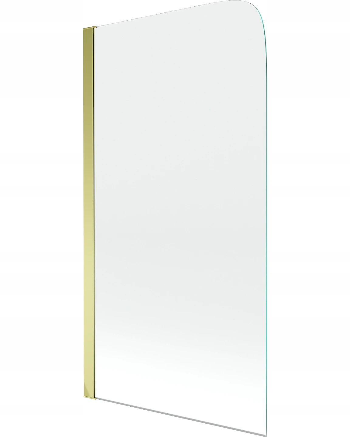 Mampara de bañera 1 hoja vidrio transparente, 70x140 cm, perfil dorado