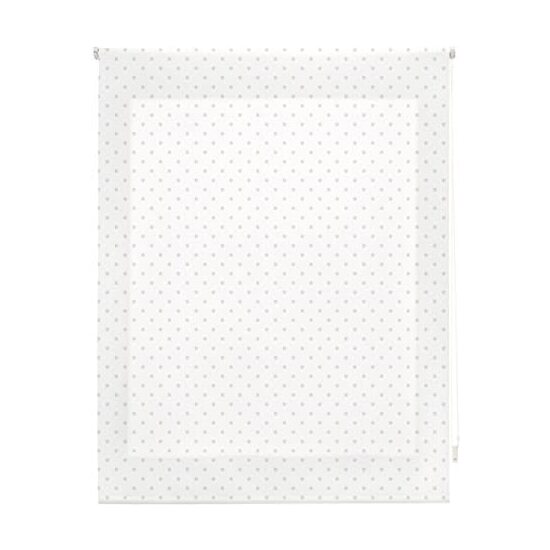 Estor enrollable premium 100x180 blanco con motas beige