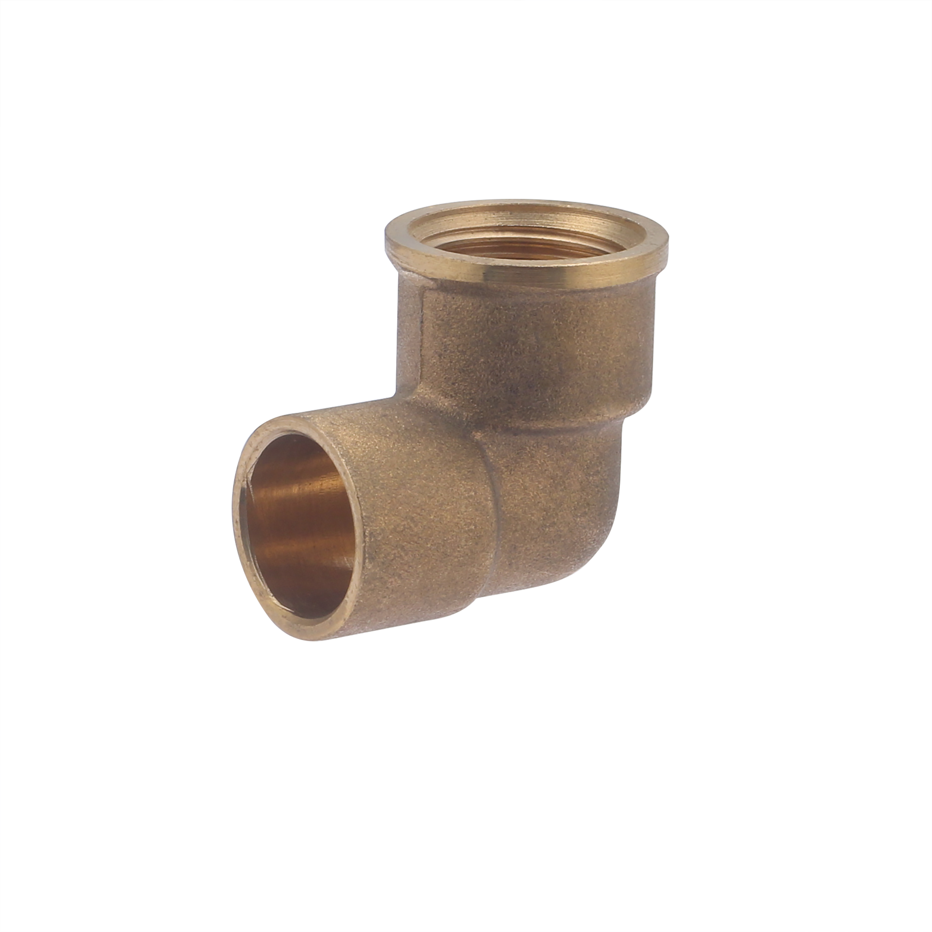 Conector de latón para soldar ø14 - codo hembra 3/8