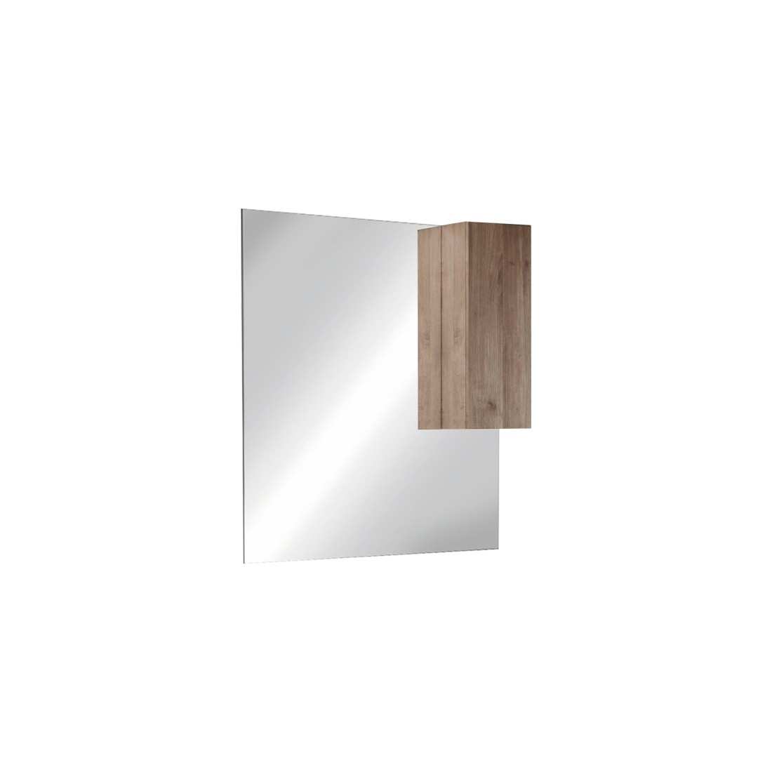 Espejo frassi en roble claro con almacenamiento – l100 x h110 x p18 cm