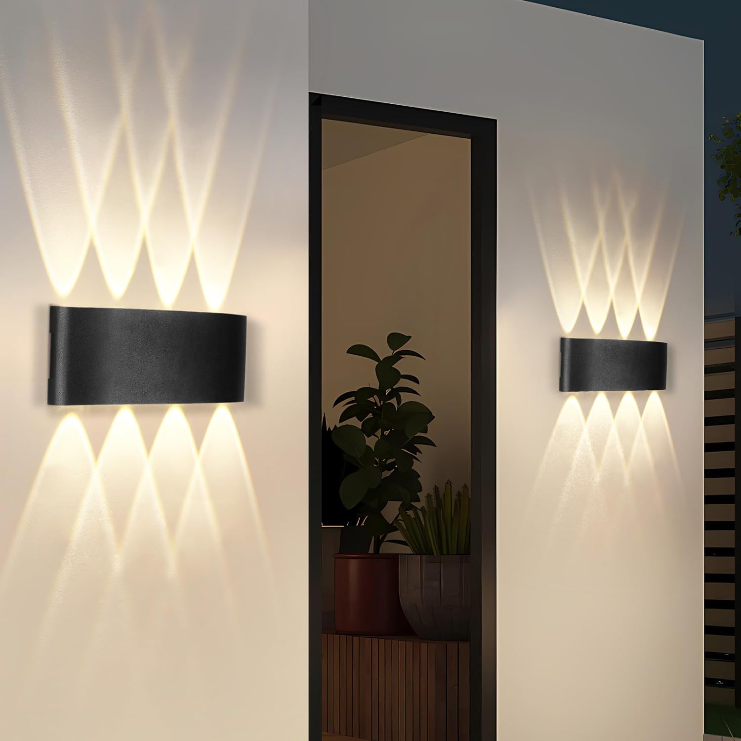 Nettlife aplique pared LED negro 22x8