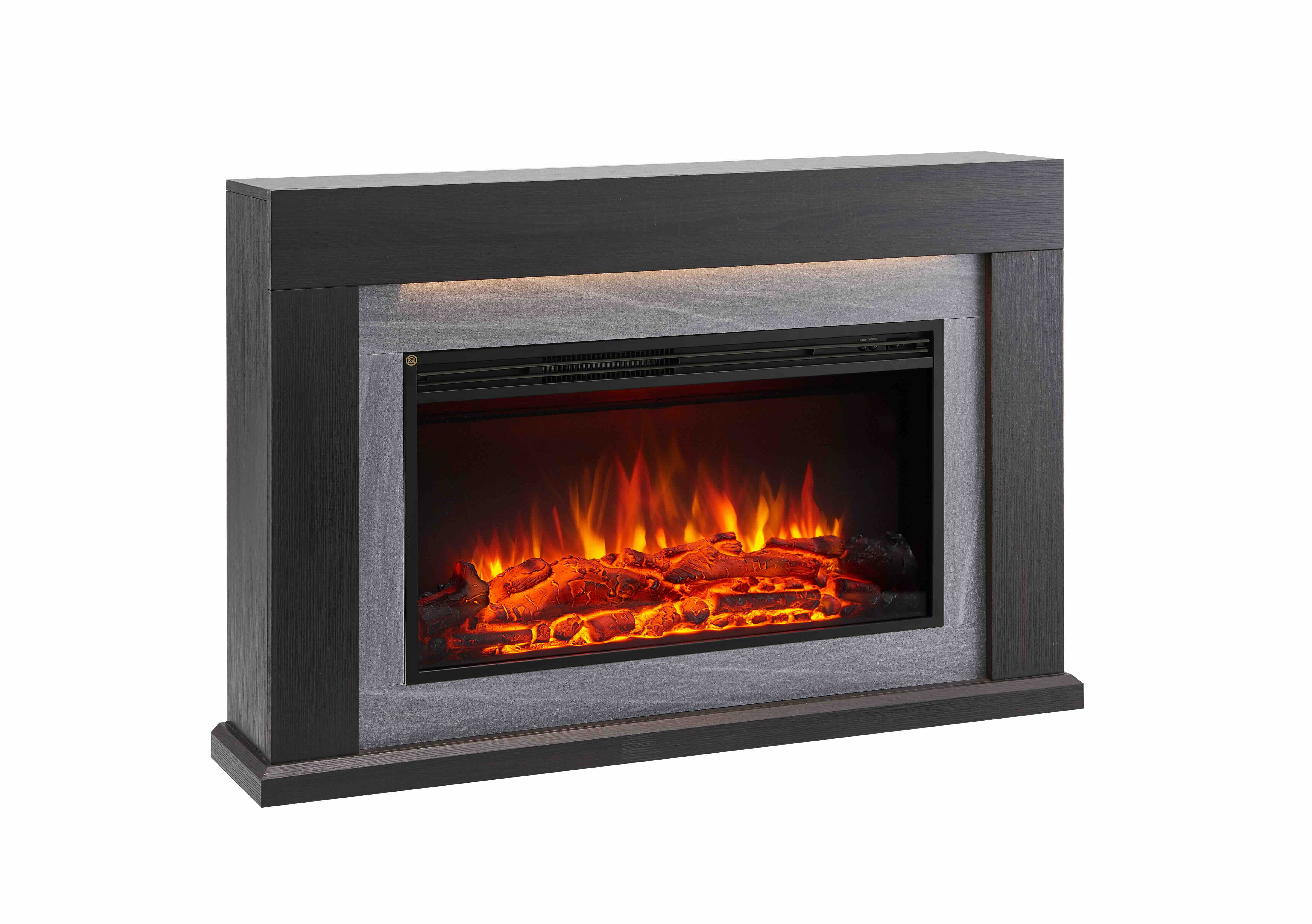 Chimenea eléctrica BALDERIA Xerxes - de pie, calefacción - roble oscuro