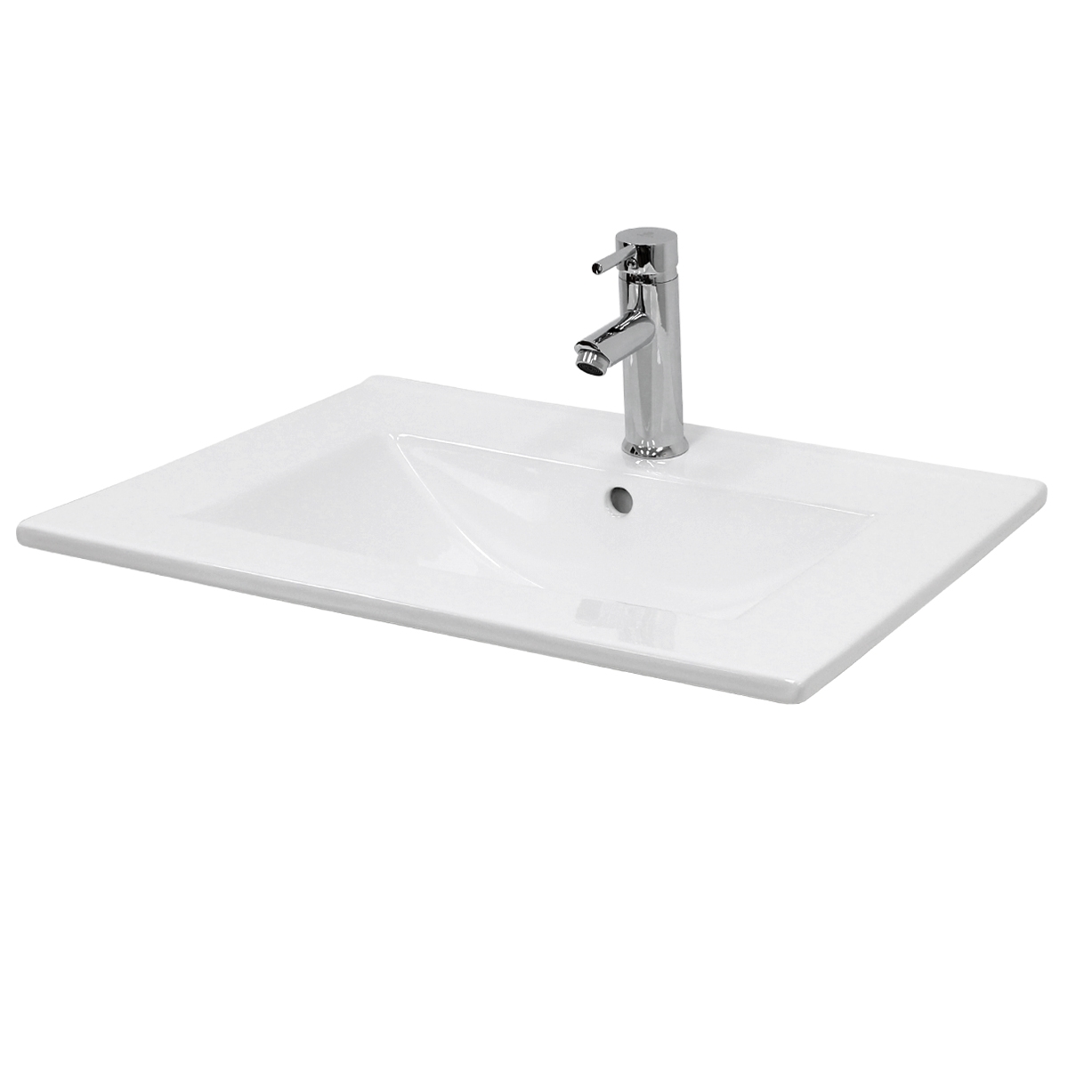 Lavabo encastrable cerámica 610 x 465 x 175 mm blanco