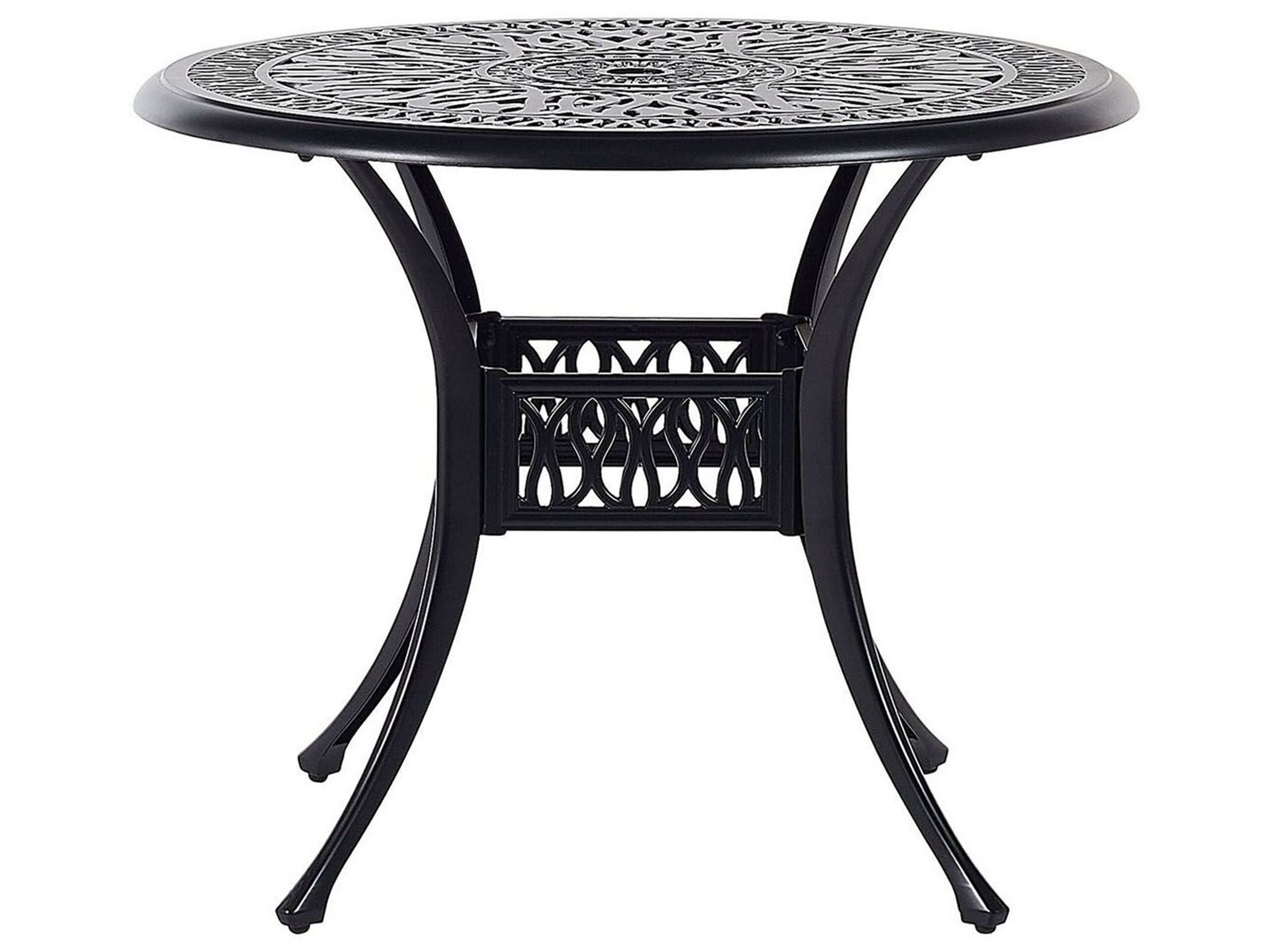 Mesa de balcón ancona 90 cm 90 cm metal negro