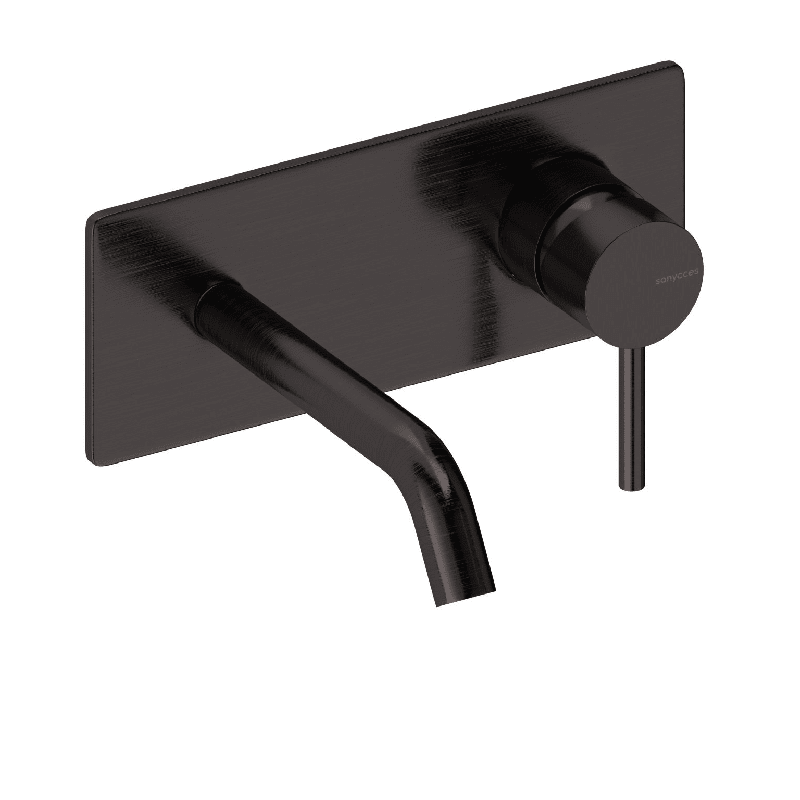 Grifo monomando mural con placa loop 14 cm cromado