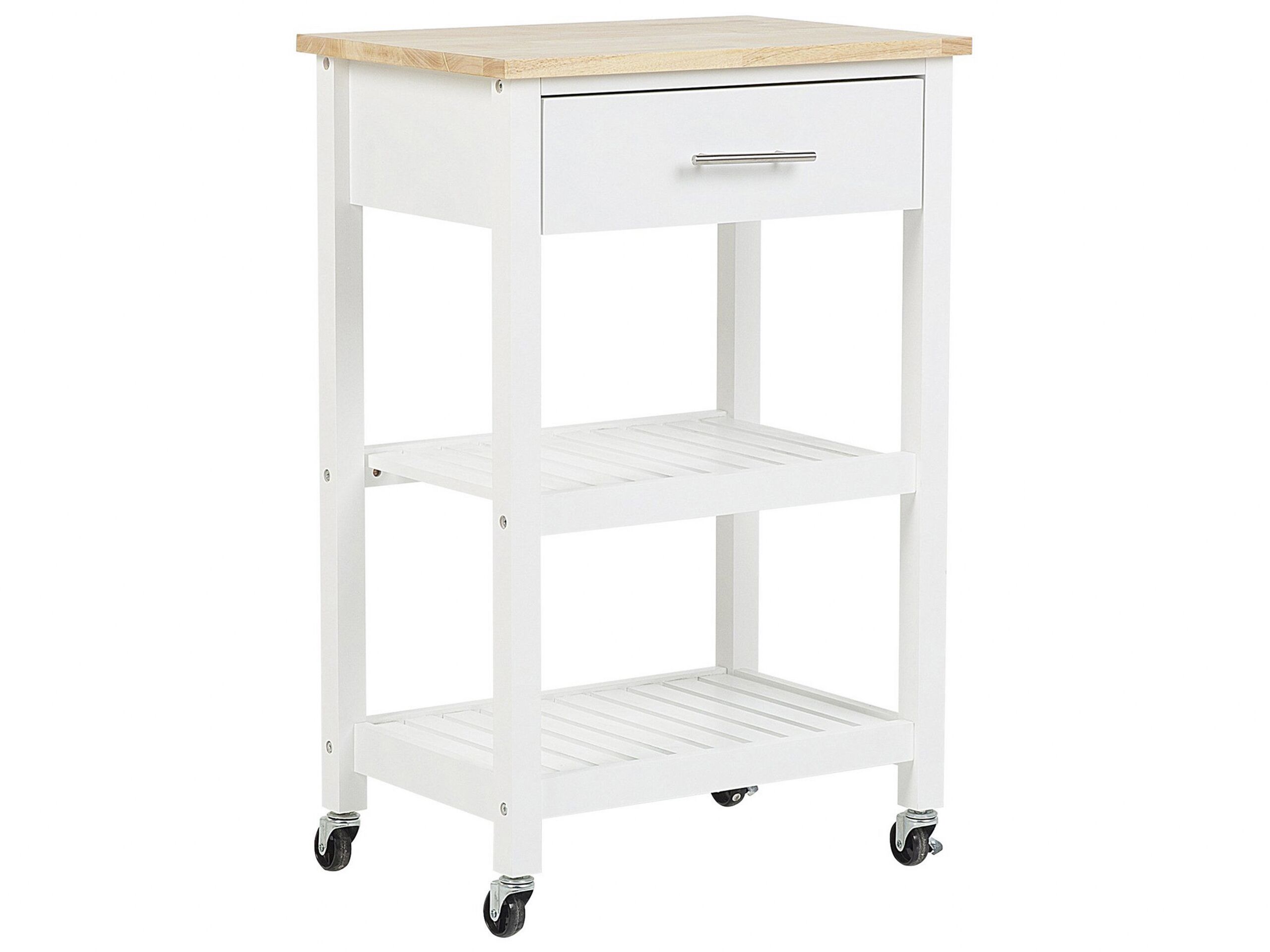 Carrito de cocina hiuma madera blanco